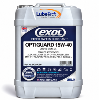 Optigaurd 15w40 Mineral Engine oil Petrol & Diesel ACEA A3/B3, A3/B4, E2, API CH-4/SL 5 Litre - 20 Litre