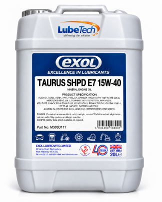 Taurus SHPD E7 15w40 Diesel Engine Oil Volvo Approved ACEA E7 A3/B3, A3/B4, API CI-4/SL 5 Litre - 20 Litre