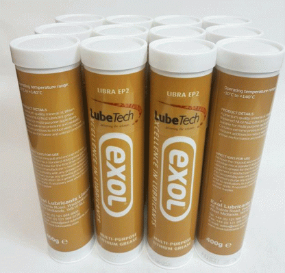 Exol Lithium Multipurpose EP2 Grease Cartridges 12 x 400gm for Standard Grease Guns