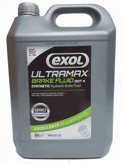 Exol Fully Synthetic Brake & Clutch Fluid DOT 4 specification 5 Litre