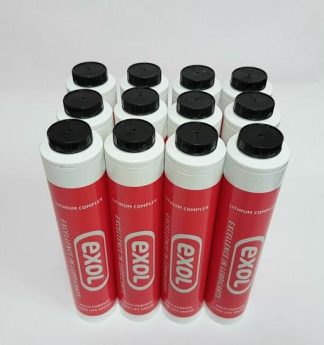 Exol Lithium Complex Lubeshuttle Grease Cartridges x 12, Screw Type for use with Lubeshuttle Grease guns