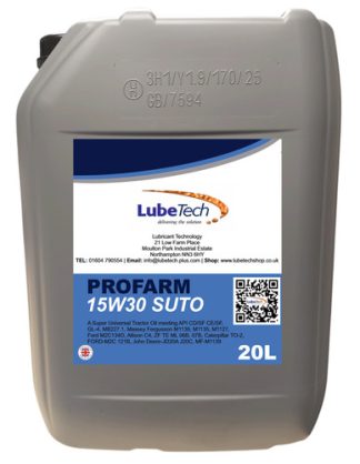 LUBETECH PROFARM 15w30 SUPER UNIVERSAL TRACTOR OIL 20L, SUITABLE FOR HYDRAULICS TRANSMISSION AND ENGINE INCLUDING OIL IMMERSED WET BRAKES
