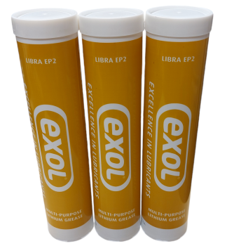 Exol Lithium Multipurpose EP2 Grease Cartridges 3 x 400gm for Standard Grease Guns