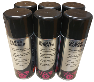 Force Clear Grease Spray 400ml x 6, Protects against Wear and Corrosion