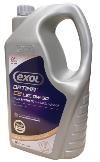 EXOL OPTIMA LSC 0w30 SYNTHETIC ENGINE OIL 5LTR A LOW SAPS ACEA C2 OIL FOR PEUGEOT AND CITREON PURETECH BLUE HDi ENGINES
