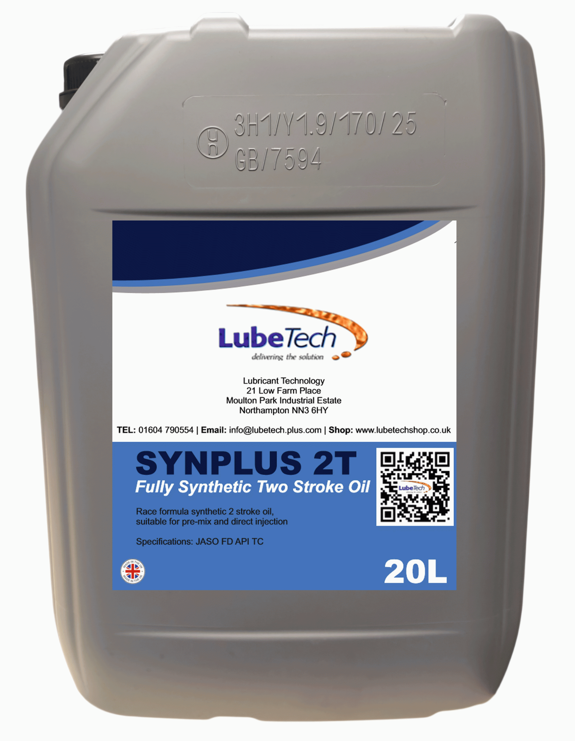 LUBETECH SYNPLUS FULLY SYNTHETIC TWO STROKE OIL, PERFORMANCE LEVEL JASO FD - Image 3